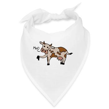 Muh / Buh-Kuh Daumen runter - Bandana - Weiß - Vorne