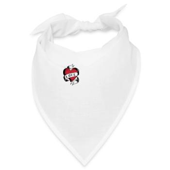 Ich liebe meine heiße asiatische Freundin - ich herze meine - Bandana - Weiß - Vorne