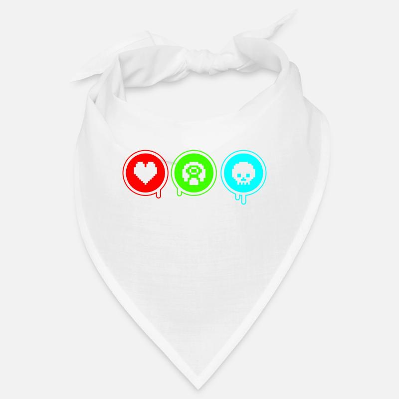 Amour, Rétro, Mort | Impression couleur librement sélectionnable! - Bandana - blanc