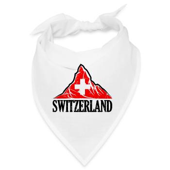 Schweiz Matterhorn - Schweizer Flagge - Bandana - Weiß - Vorne