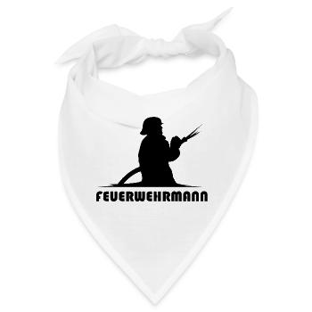 Feuerwehrmann Logo Icon Symbol Löschzug Schlauch - Bandana - Weiß - Vorne