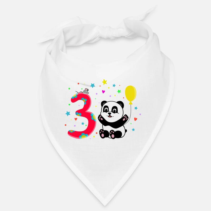 Third Birthday 3rd Year Old Panda Cute Gift Bandana
