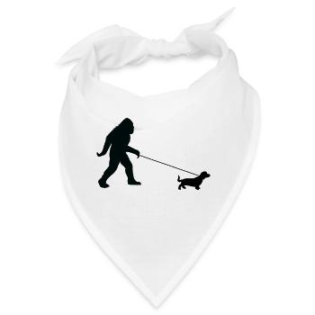 Yeti und Dackel - Bandana - Weiß - Vorne