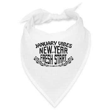 Januar-Vibes Neujahrs-Neustart - Bandana - Weiß - Vorne