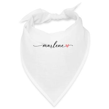 Marlene Name Kalligrafie Schrift - Bandana - Weiß - Vorne