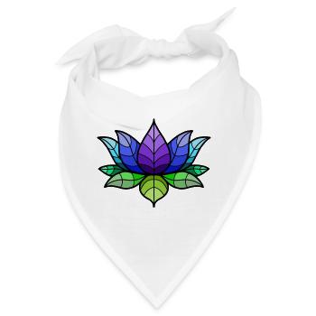 Mohawk Lotus Blumen Motiv - Bandana - Weiß - Vorne