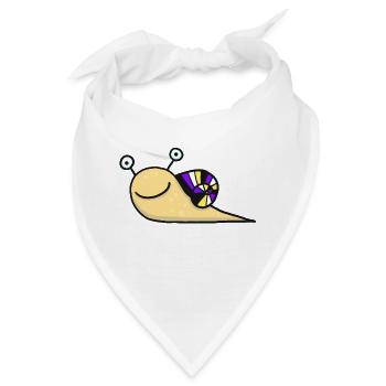 Nonbinäre Schnecke - Bandana - Weiß - Vorne