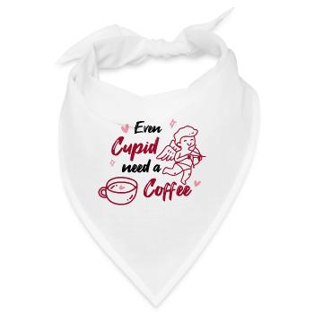 Even Cupid Needs A Coffee Valentine - Bandana - Weiß - Vorne