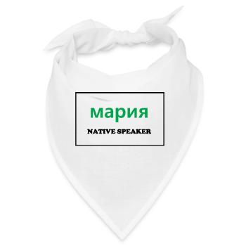 Native Speaker, russisch - Bandana - Weiß - Vorne