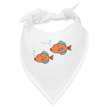 fische comic 2 - Bandana - Weiß - Vorne