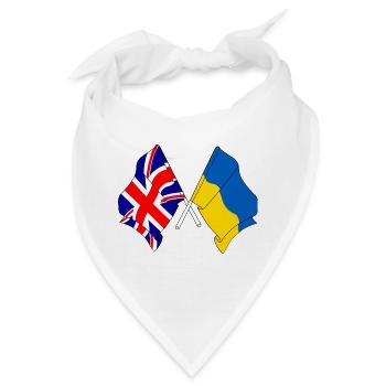 Flagge von England und Flagge Ukraine - Bandana - Weiß - Vorne