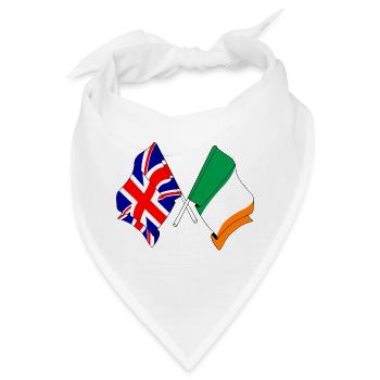 Flagge von England und Flagge von Irland - Bandana - Weiß - Vorne