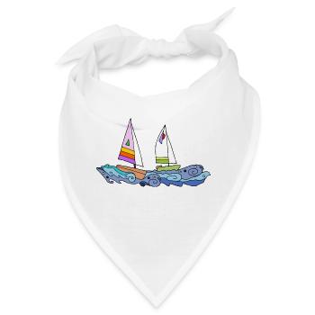 Segelboote - Bandana - Weiß - Vorne