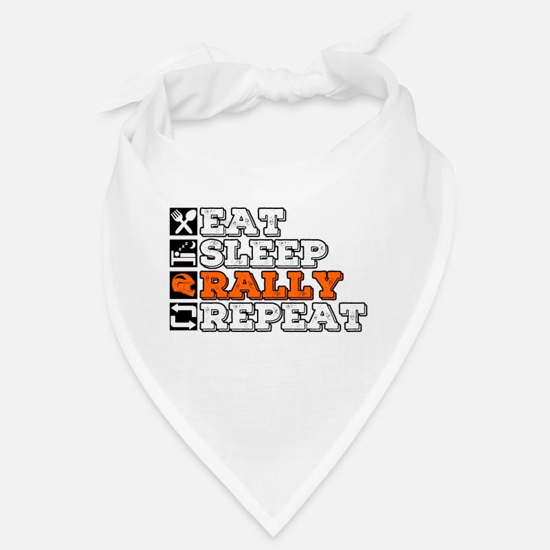 Eat Sleep Rally Répéter - Bandana - blanc