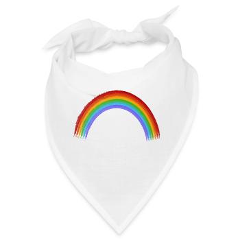 Gay Pride Regenbogen - Bandana - Weiß - Vorne