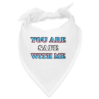 Du bist sicher mit mir Trans-Flagge - Bandana - Weiß - Vorne