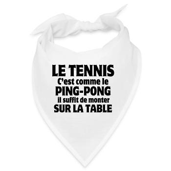 Tennis, Tennis-Comedy, Tischtennis - Bandana - Weiß - Vorne