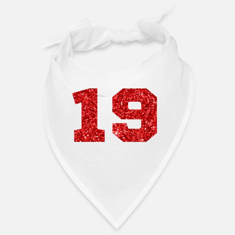 Number 19 Red Glitter - 19th Anniversary Bandana