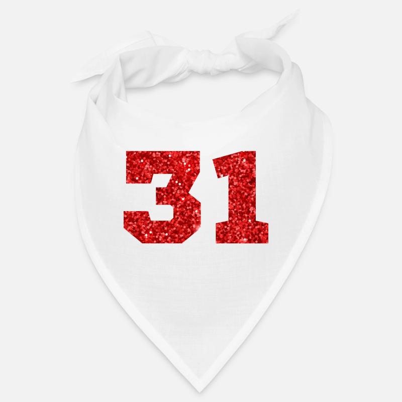 Number 31 Red Glitter - 31st Anniversary Bandana