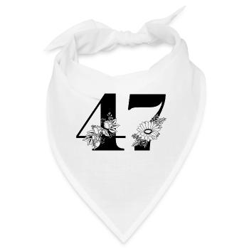 Nummer 47 Blumengrün - 47. Blumengeburtstag - Bandana - Weiß - Vorne