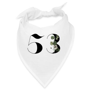 Nummer 53 Blumengrün - 53. Blumengeburtstag - Bandana - Weiß - Vorne