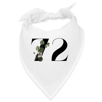 Nummer 72 Blumengrün - 72. Blumengeburtstag - Bandana - Weiß - Vorne