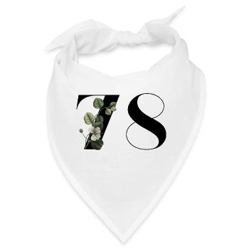 Nummer 78 Blumengrün - 78. Blumengeburtstag - Bandana - Weiß - Vorne