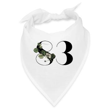 Nummer 83 Blumengrün - 83. Blumengeburtstag - Bandana - Weiß - Vorne