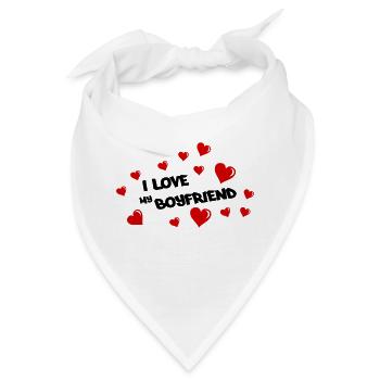 i love my boyfriend - Bandana - Weiß - Vorne