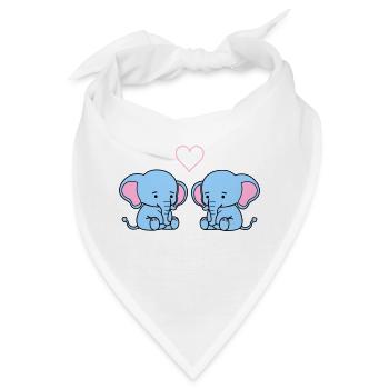 elephant love - Bandana - Weiß - Vorne