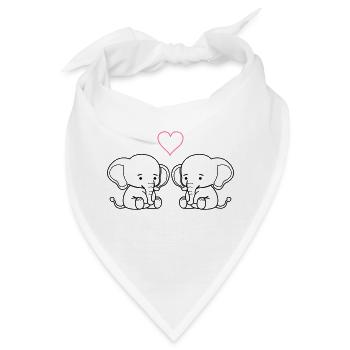 elephant love - Bandana - Weiß - Vorne