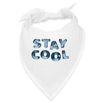 Stay Cool Eiswüfel Cool bleiben Eis Schrift - Bandana - Weiß - Vorne