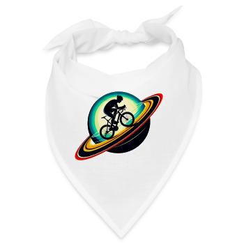 Radfahrer auf dem Saturn - Bandana - Weiß - Vorne