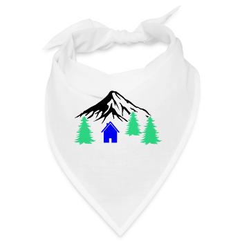 hütte berge - Bandana - Weiß - Vorne