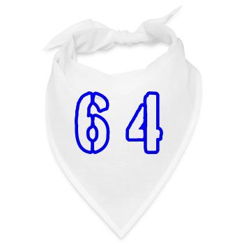 64 Zahl Symbol - Bandana - Weiß - Vorne