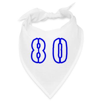 80 Zahl Symbol - Bandana - Weiß - Vorne