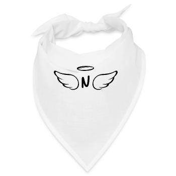 Buchstabe n Engelsflügel - Bandana - Weiß - Vorne