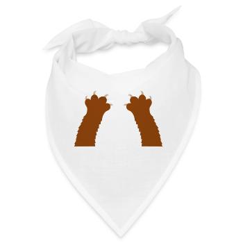Katzen Klauen Pfoten Tatzen Krallen Silhouette - Bandana - Weiß - Vorne