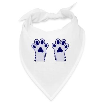 Haarige Katzen Hunde Pfoten Tatzen Wild Tier Hände - Bandana - Weiß - Vorne
