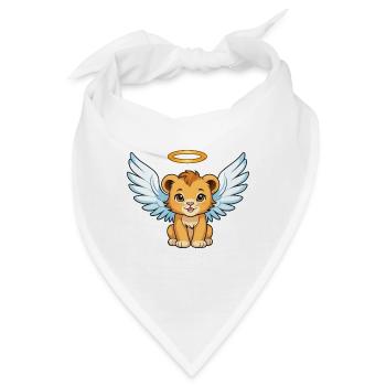 Engel-Löwe mit Flügeln - Bandana - Weiß - Vorne