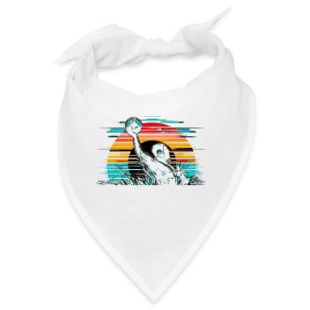 Retro Wasserball Spieler Aquatic Polo Sport - Bandana - Weiß - Vorne