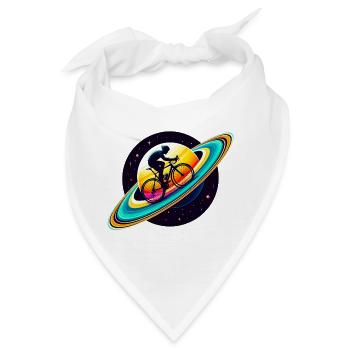 Radfahrer auf dem Saturn - Bandana - Weiß - Vorne