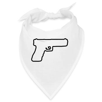 gun design 01 - Bandana - Weiß - Vorne