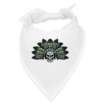 Indianer Aztek Skull - Bandana - Weiß - Vorne