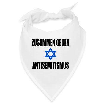zusammen gegen antisemitismus - Bandana - Weiß - Vorne