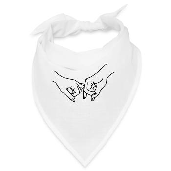 Freundschaft / Versprechen / Hände - Bandana - Weiß - Vorne