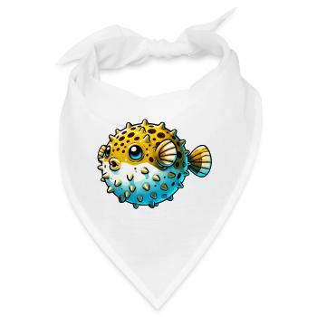 Kugelfisch - Bandana - Weiß - Vorne