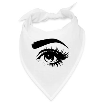Monochrome Augensilhouette - Bandana - Weiß - Vorne