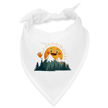 Lächelnde Sonnen-Berg - Bandana - Weiß - Vorne