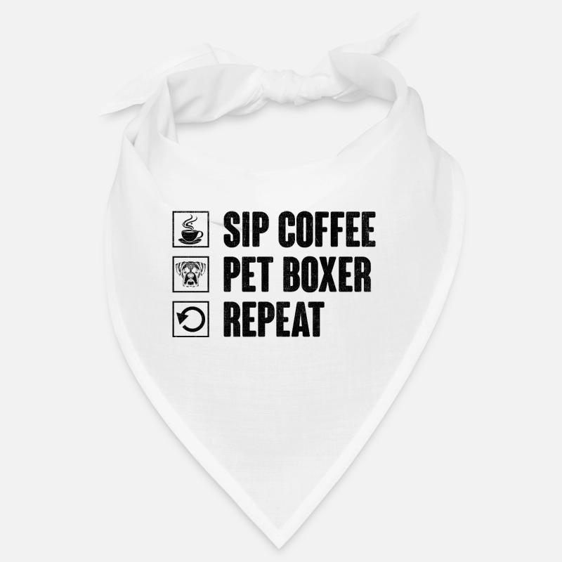 Siroter Café Pet Boxer Répéter Caffeine Lover Dog Bandana